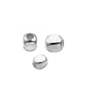 Perle eckig 2x2 mm Zwischenteil 925 Silber