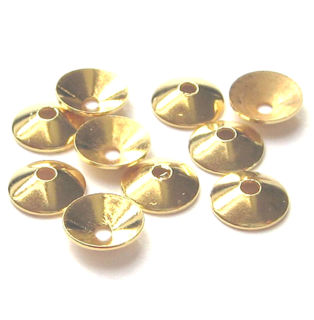 Halblinsen vergoldet 10 St  &Oslash; 6 mm 925 Silber