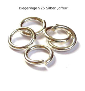 700 St&uuml;ck Biegeringe offen &Oslash; 4,5 mm 925 Silber