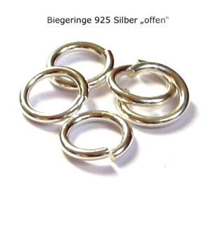 1000 Stück Biegeringe offen Ø 3,7 mm 925 Silber