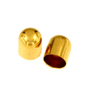 Endkappen ohne &Ouml;se &Oslash; 5,00 mm 2 St&uuml;ck 925 Silber, vergoldet, rose- vergoldet