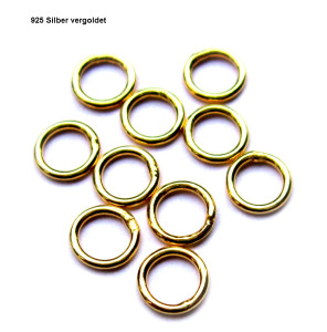 Binderinge 5,0 mm 925 Silber , vergoldet, rose- vergoldet, rhodiniert 10 St&uuml;ck