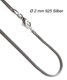 Silberkette Schlangenkette &Oslash; 2 mm 40 cm - 90 cm 925 Silber