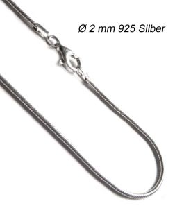 Silberkette Schlangenkette &Oslash; 2 mm 40 cm - 90 cm...