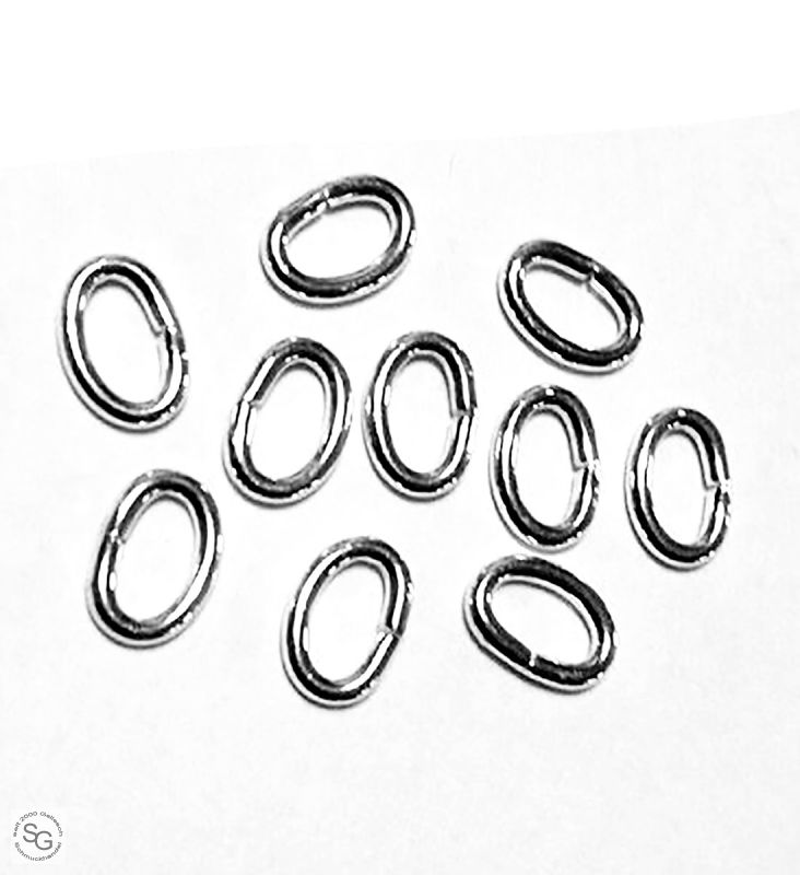 10 Biegeringe oval Ringe 5 x 3,8 mm 925 Silber Schmuckzubehör Schmuck basteln 